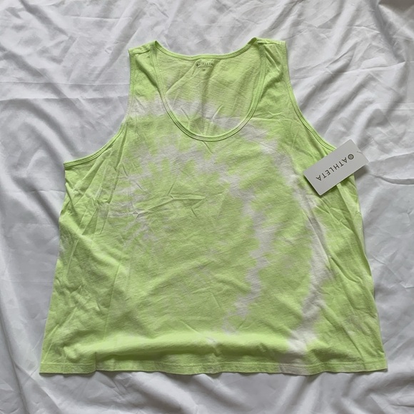 New ATHLETA Organic Cotton Daily Tie Dye Tank Lime Yellow Plus 2X 980758 Soft - Picture 3 of 11